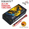 Upgradedl TERANTY 7.4V 2S 4300mAh 130C/260C HV Lipo Battery compatible with 1/10 remote control racing RC model tank battery 1