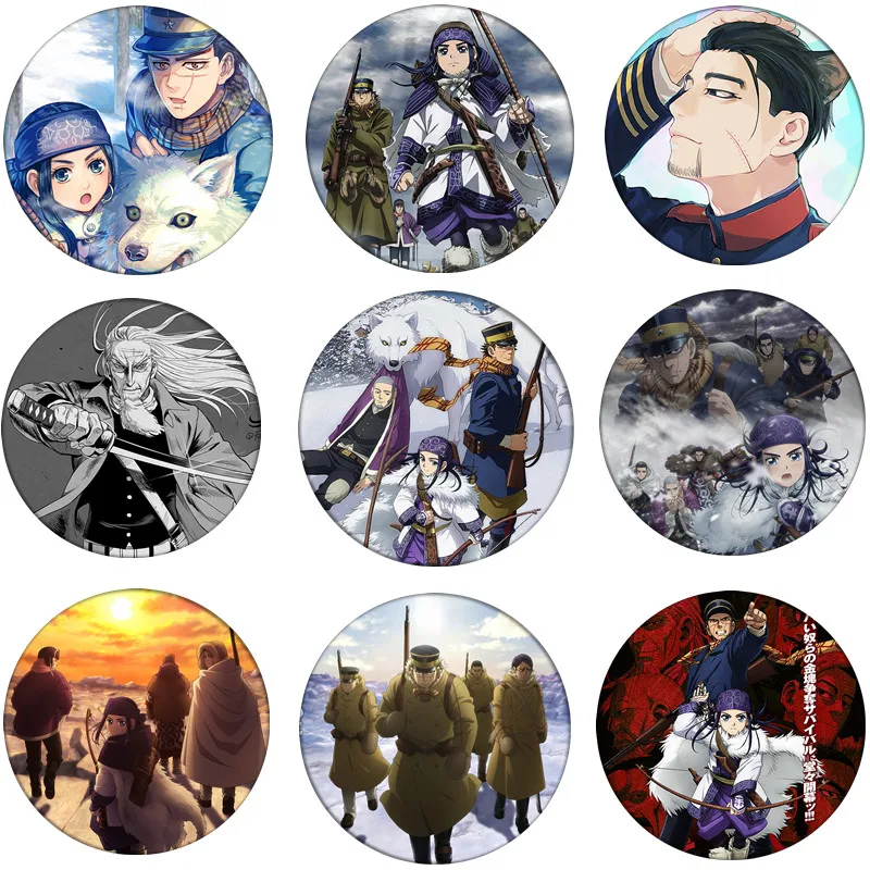 

Golden Kamuy Cosplay Badge Anime Accessories Ogata Hyakunosuke Asirpa Brooch Pin Backpack Decoration Cartoon Gift