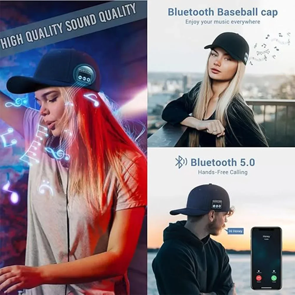 Wireless Audio Hat Bluetooth 5.4 Dual Speakers Outdoor Sports External Music Duck Tongue Hat Christmas Party Gift Hat 2