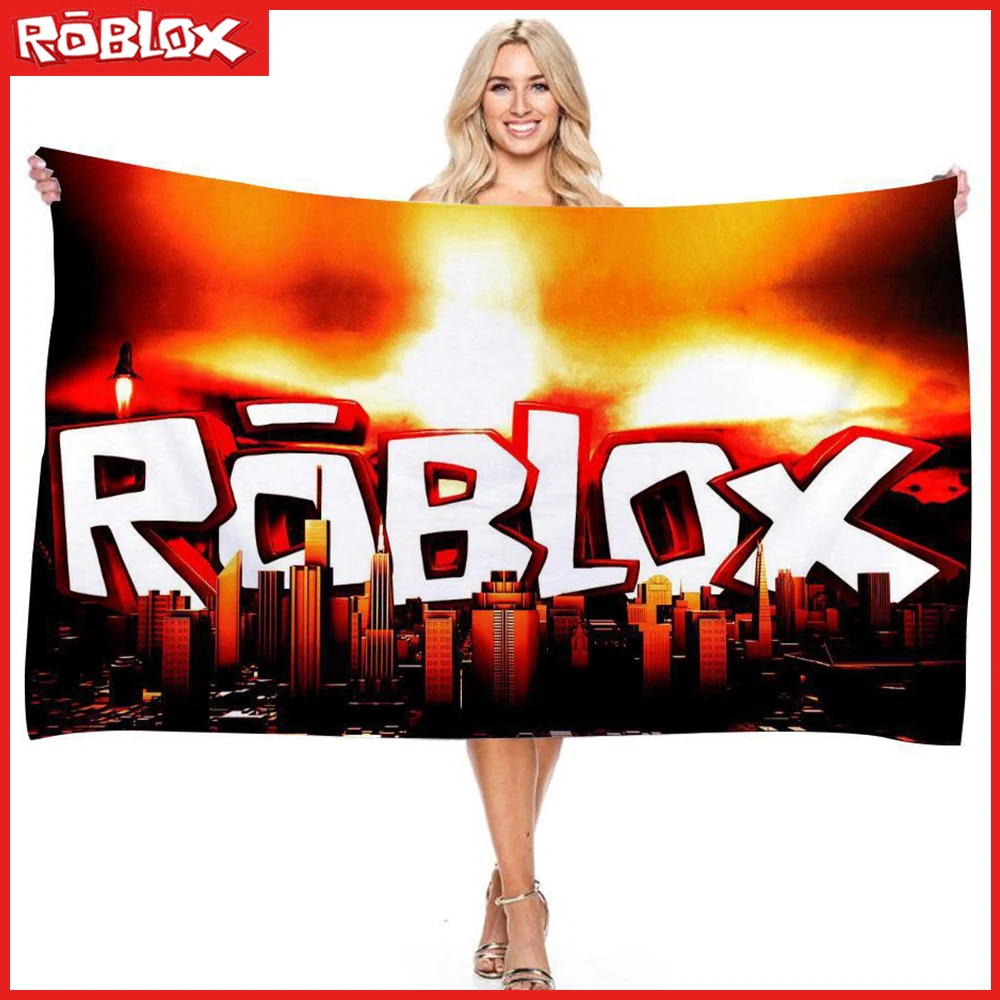 Фото 2023, пляжное полотенце Roblox с мультяшным принтом, из микрофибры, с защитой от песка, 75*150 см, банное полотенце для спа, женское, креативный подарок на день рождения №4