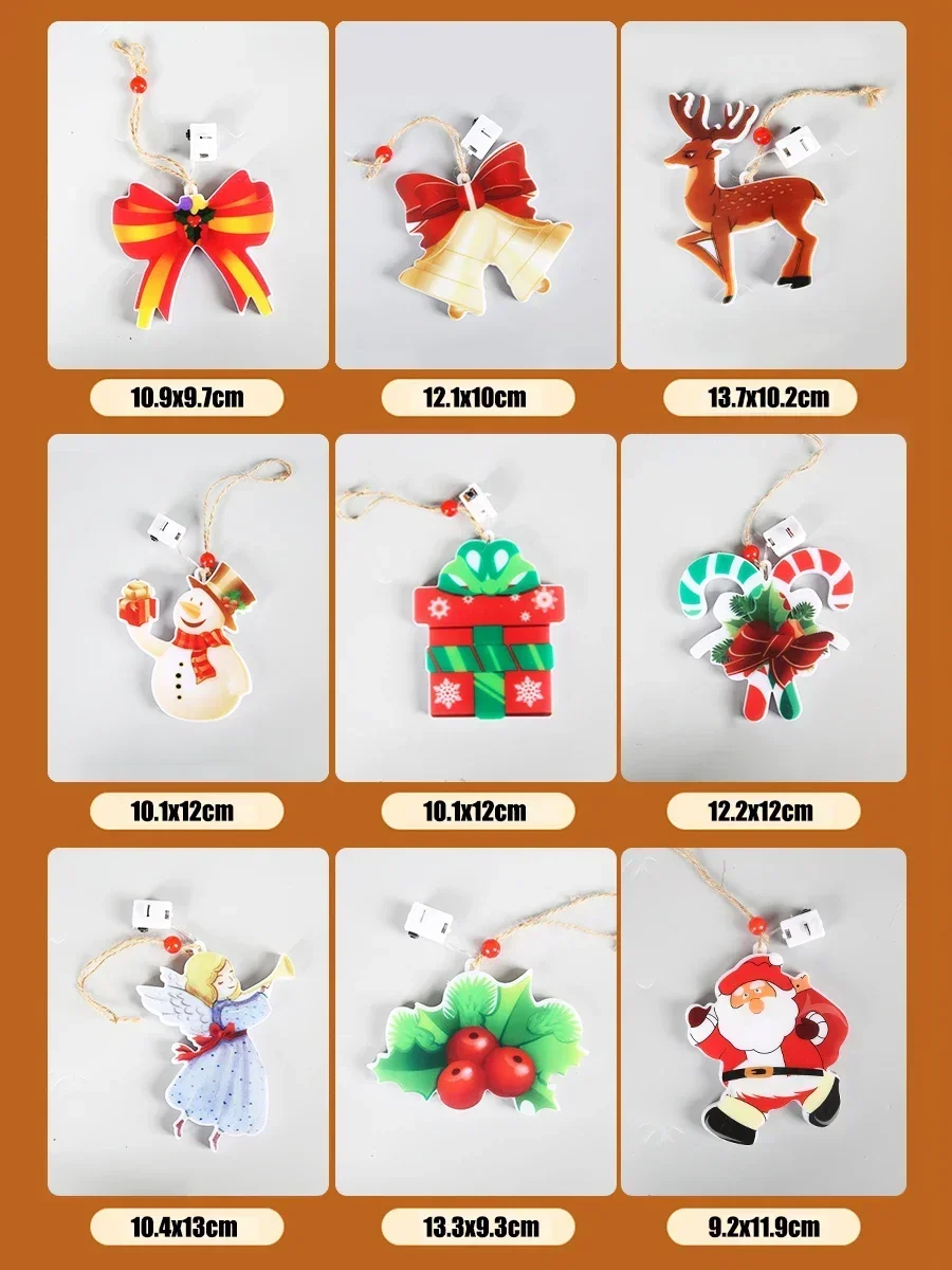 Description Picture 6 of itemChristmas Tree Light Window Lamp Hanging Ornament Santa Claus Decoration Lights Star Snowman Indoor Lights Outdoor Tree Decor