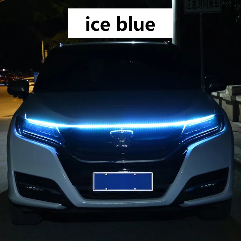 Bande lumineuse LED pour capot de voiture DRL, flexible, diurne, lampe de  décoration universelle