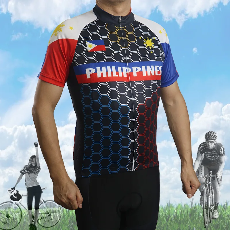 

Philippines Bike Jersey Short Sleeve Top Road MTB Summer Cycling Clothes Bicycle Quick Dry Shirt Sport Wear Breathable Pilipinas