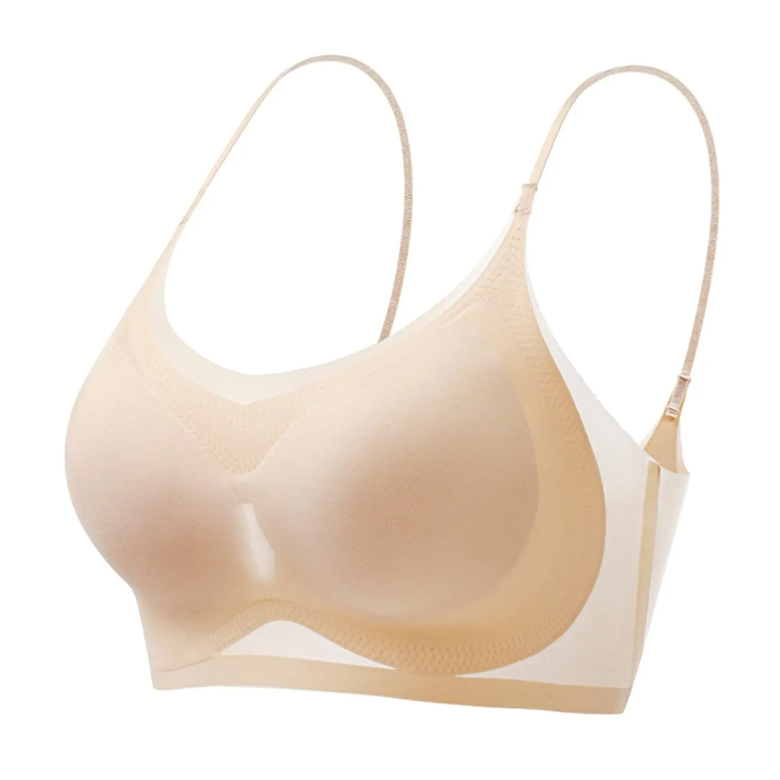 Ribbed Comfort Bras Women's Seamless Bras 3-Pack - Wireless Push Up Sports Bra With Full Support Full Coverage Sports Bra
