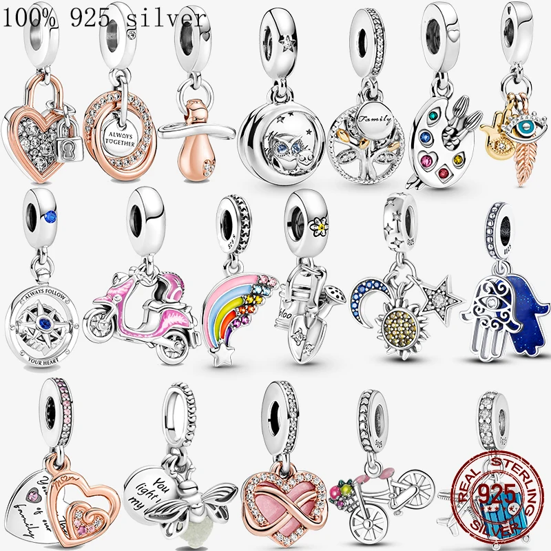 

Charms Plata De Ley 925 Original Fits Original Pandora Bracelet Necklace Silver Color Charm Bead Women Pendant Beads Diy Jewelry