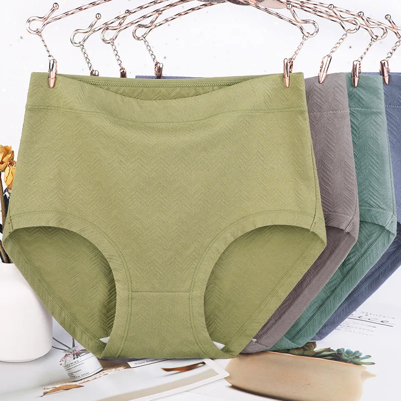 XL-6XL CANLEKALEI Large Size Women’s Panties Female Underwear Solid Color Cotton Plus Breathable Lingerie High-Waist Soft Briefs women s plus size cotton crotch sexy breathable underwear mesh panties solid color cute briefs quick drying