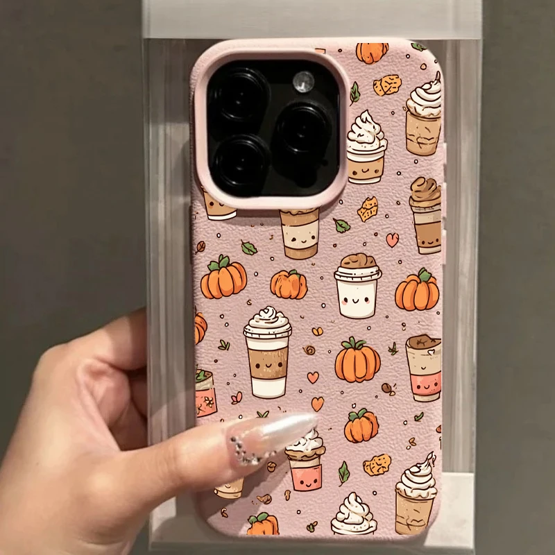 Cartoon Halloween Pumpkin Ghost Lychee Design Phone Case