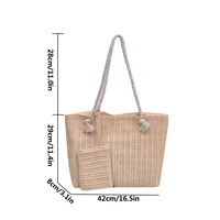 Designer Straw Tote Bag for Women – Fashion Large Capacity Summer Beach Handbag, Casual Woven Bali Purse 2025 - Image 6