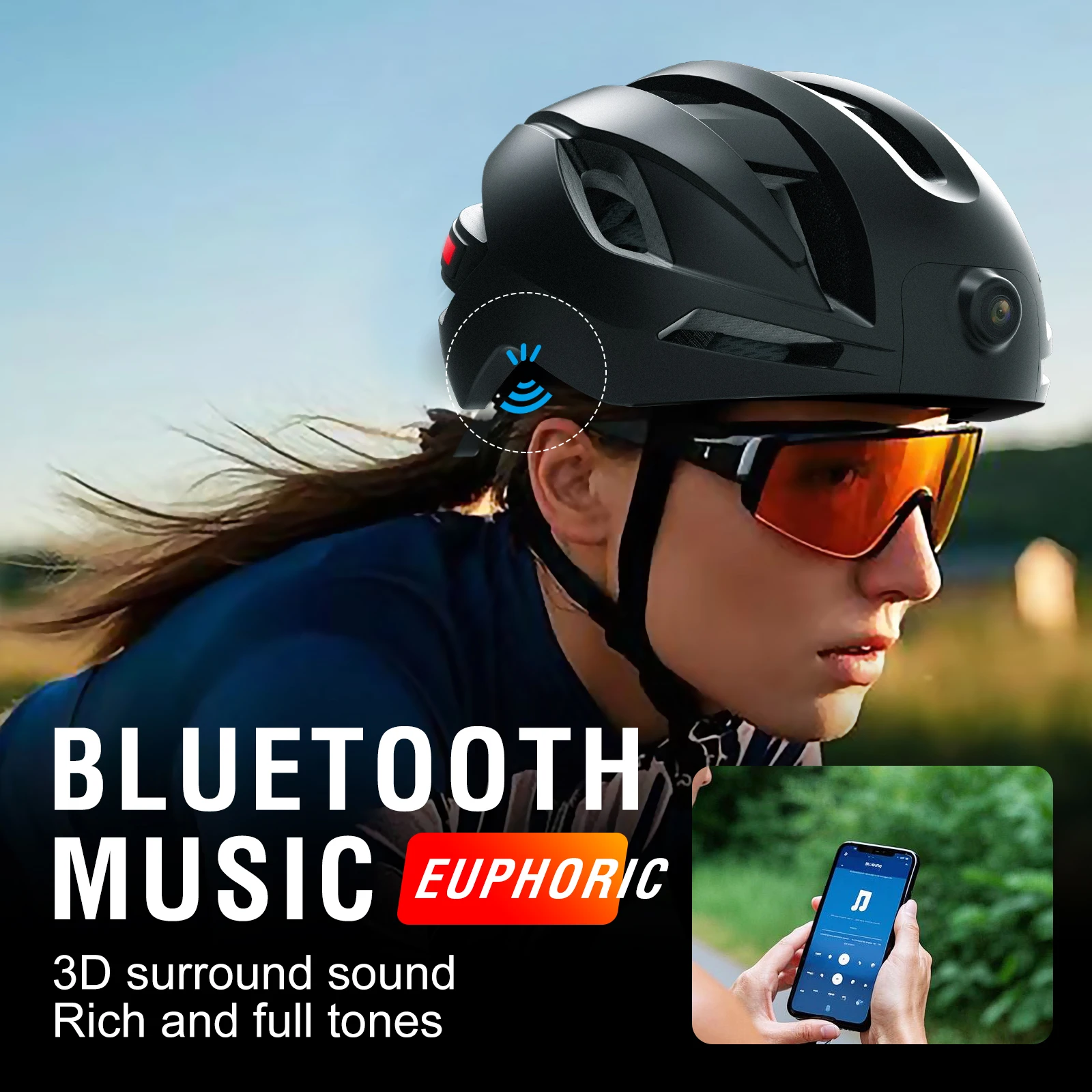 Smart Helmet Action Camera GPS Track Replay, Go 1080P Recording, Bluetooth Pro Calls/Music & 467g for Hero 11 12 13 14 6