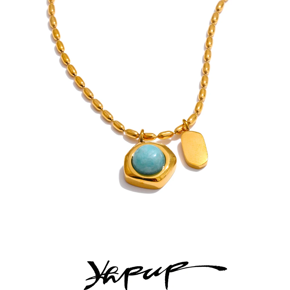 Yhpup Stainless Steel Necklace Korean Style Waterproof