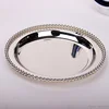 Luxury Silver / Gold Charger Plates Metal Tray 25 CM/ 9.8" Round Nut Plates/ Sweet/ Cake Plates For Home Christmas Decoration 4