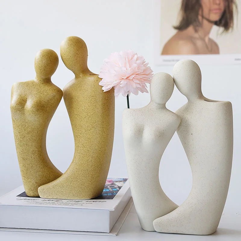 

Абстрактная керамика, фигурка пары, искусственный фарфор, подставка для влюбленных Nestle, цветок, Декор для дома, спальни, подарок, аксессуары для рукоделия