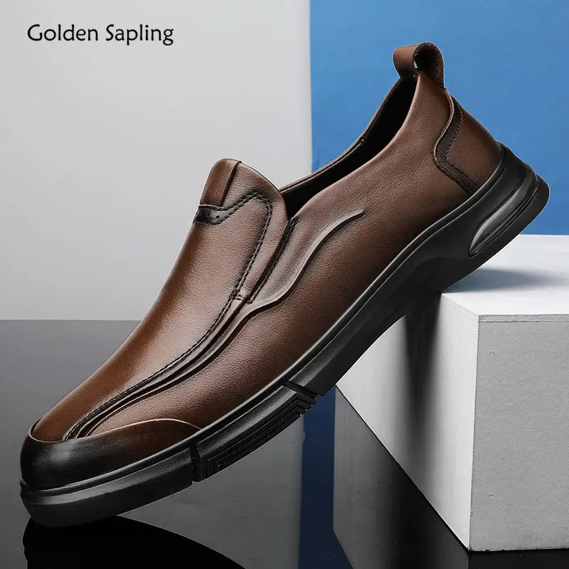 Golden Sapling Formal Dress Shoes Genuine Leather Man Loafers Leisure ...
