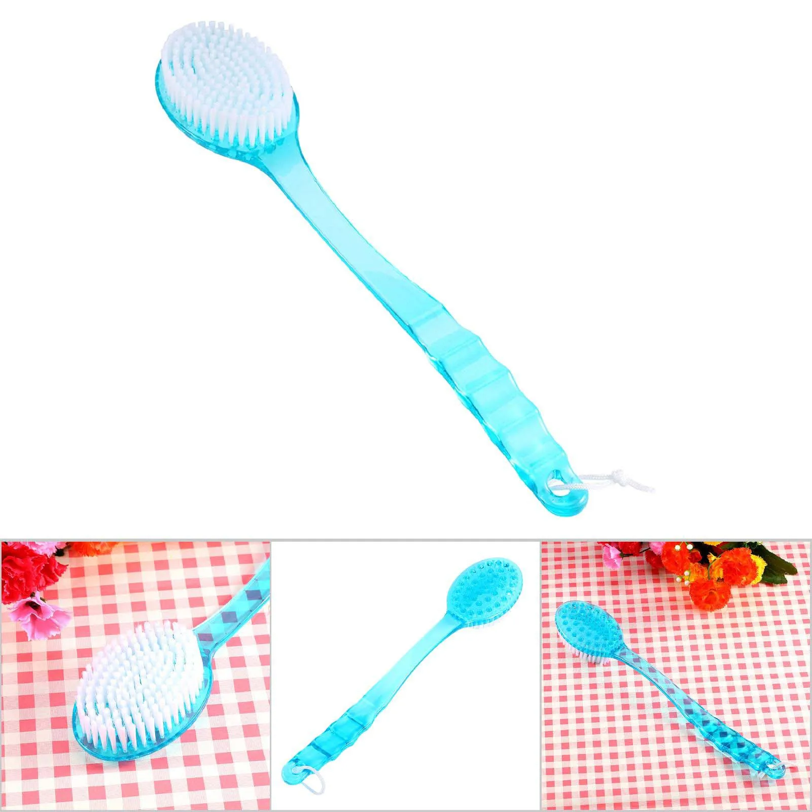 1Pc Long Handle Bath Brush Soft Hair Bath Brush Back Ball Brush Bathroom Body Brushes Mud Back Scrubber Shower Massage Brushes 2