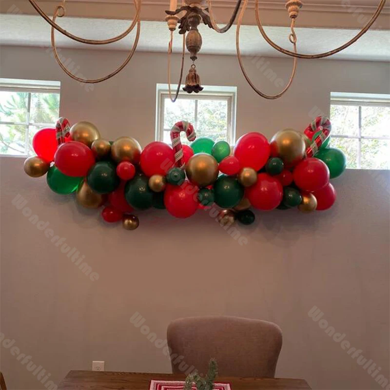 

Matte Red Blackish Green Balloons Arch Garland Kit Christmas Decorations 2023 New Year Home Balloon Decor Crutch Foil Globos DIY