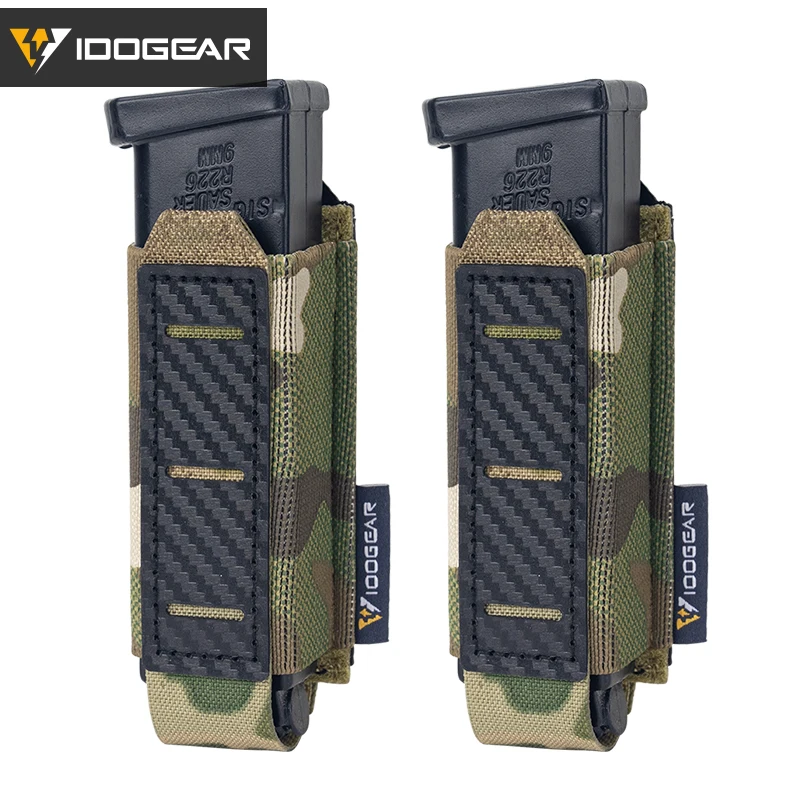 Porte-chargeurs carbone tactique IDOGEAR 9mm simple anti-dérapant drainage rapide pêche