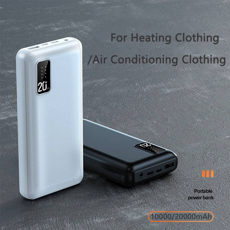 Batterie Externe 7,4V 20000mAh Pour Gilet Chauffant - Écran LED, Câble USB-C Intégré - Jusqu'à 12h De Chaleur
