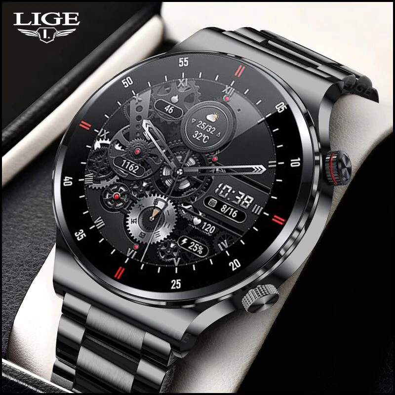 Lige Ecg+ppg Bluetooth Call Smart Watch 2022 Men Full Touch Sport Watch