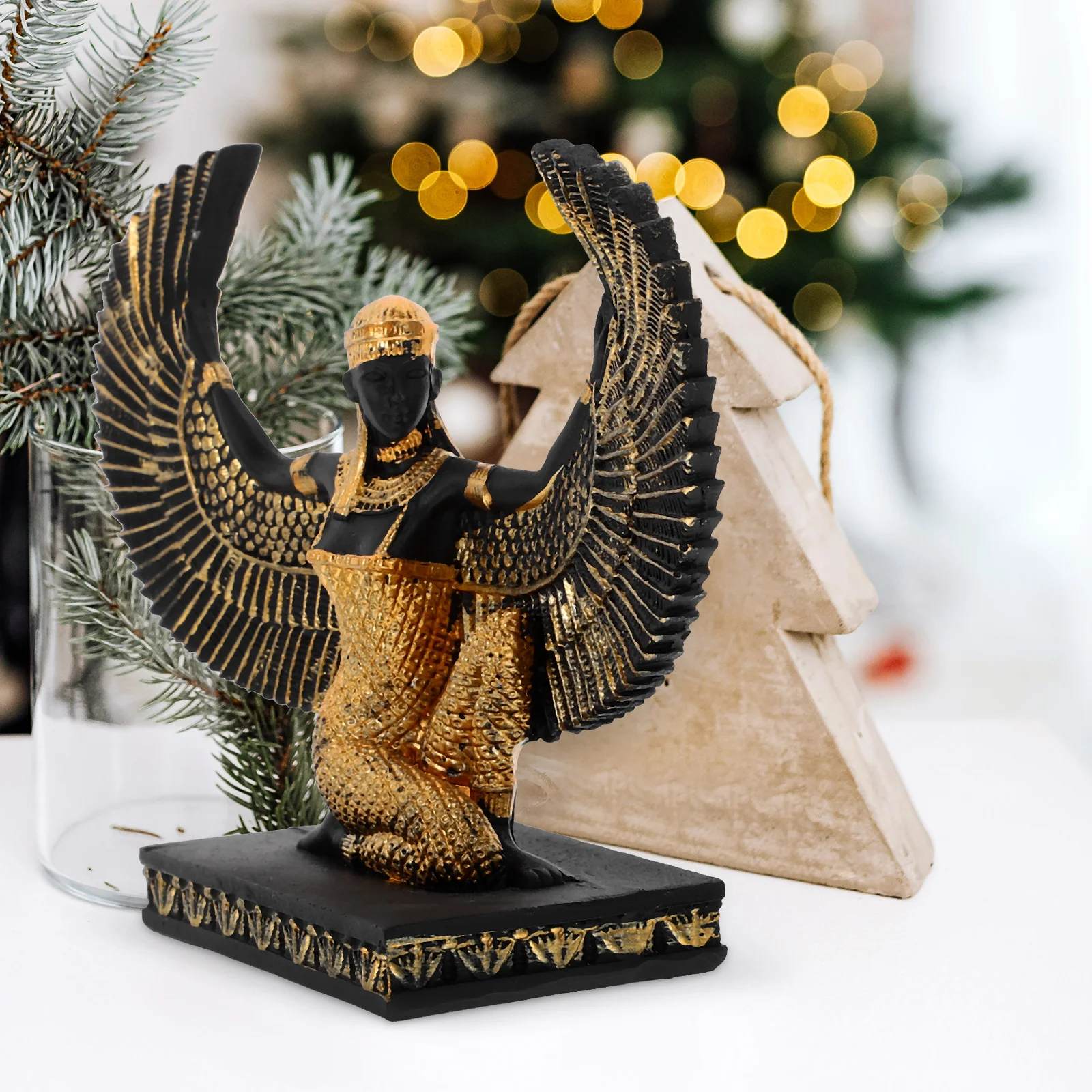 Egyptian Statue Desktop Goddess Adorn Crafts Egypt Fairy Eagle Lady Sculpture Resin Living Room Office decor - Image 4