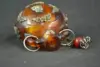 China old Tibet silver amber carved butterfly Buddha statues snuff bottle 4