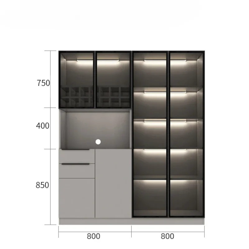 Wooden Kitchen Wine Cabinets Liquor High Living Room Glass Wine Cabinets Home Wall Wall Cabinet Restaurant Furniture QF50JG