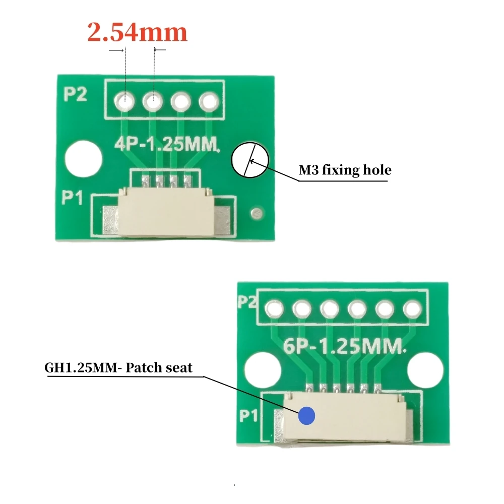 GH1.25 transfer plate 1.25 to 2.54MM single row welded GH1.25 buckle seat 4/6/8/10/12P