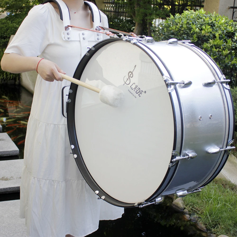 

White Bass Drum Mallet High quality Percussion Accessory Wool Felt Drumsticks Musical Instrument Parts With Wooden Handle