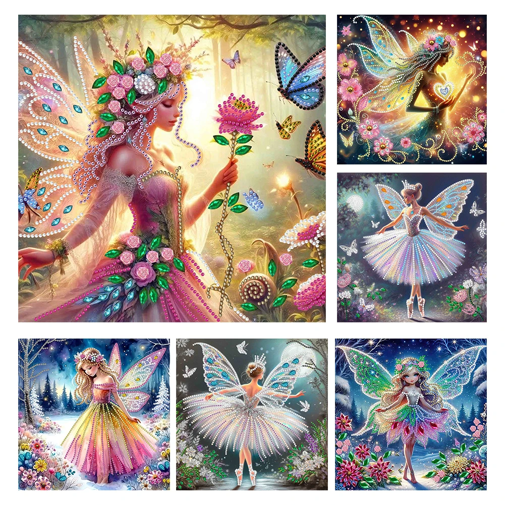 5D DIY Partial Special Shaped Drill Diamond Painting Kit Fairy Girl Decoration