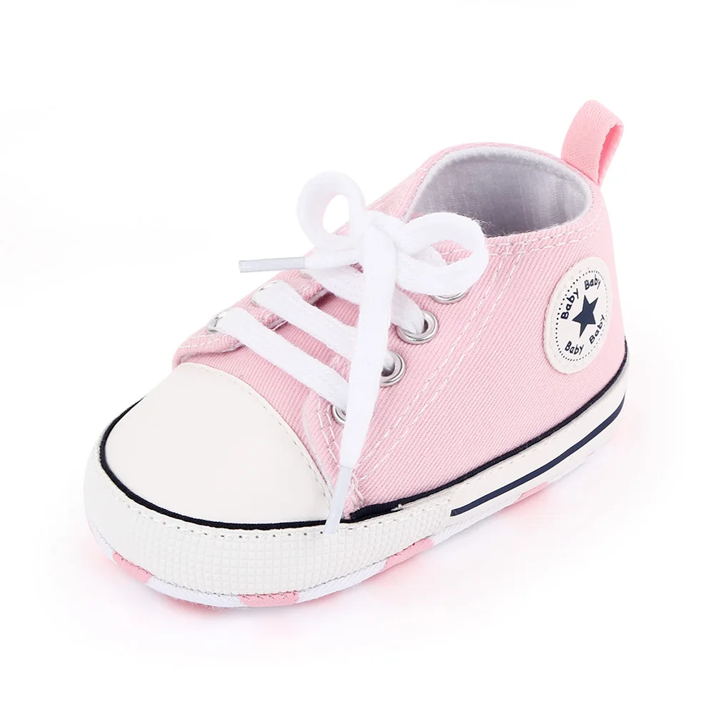 Spring Collection Baby Shoes: Classic Canvas Sneakers with Soft Sole for Newborns and Toddlers