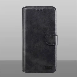 Enhanced Leather Flip Shockproof Wallet Phone Case with Magnetic Stand for POCO M5 (Style 2 Black)