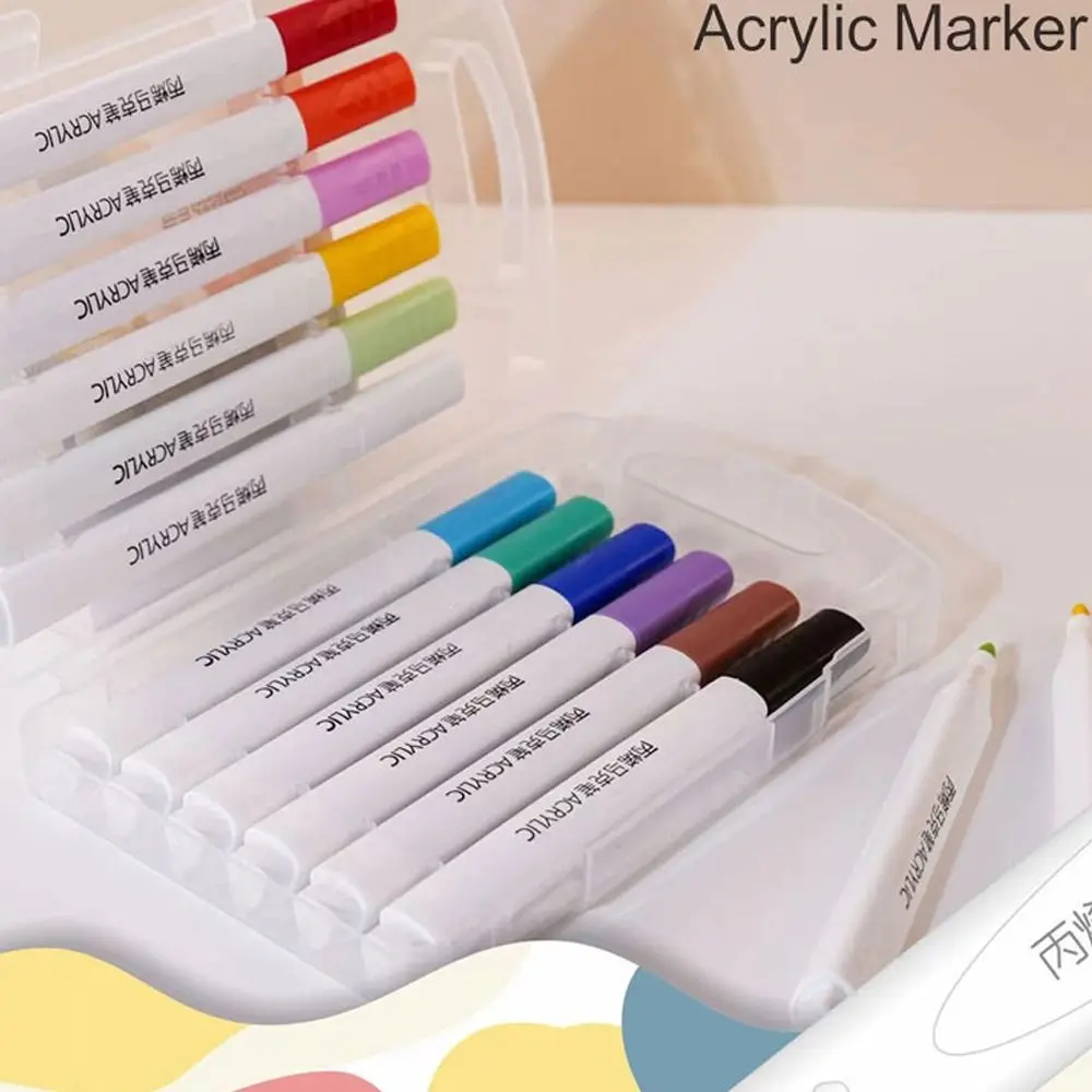 

Quick Dry Bringt Colors for Whiteboard Painting DIY Marker Pen Set Acrylic Paint Pen School Supplies Children Drawing Pen