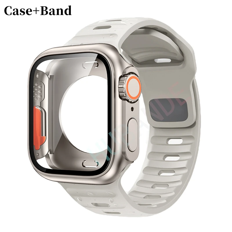Sleek Silicone Watch Strap with Screen Protector Set