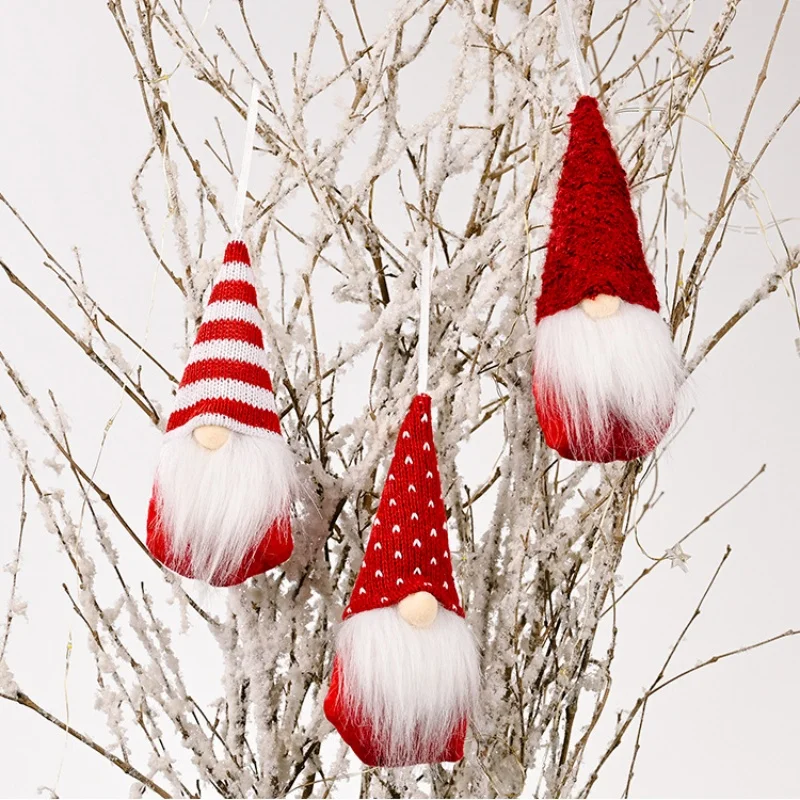 Faceless Doll Knitted Hat Gnome Doll Gifts Xmas Merry Christmas Decorations For Home Dwarf Rudolph New Year Ornaments 3/1PC
