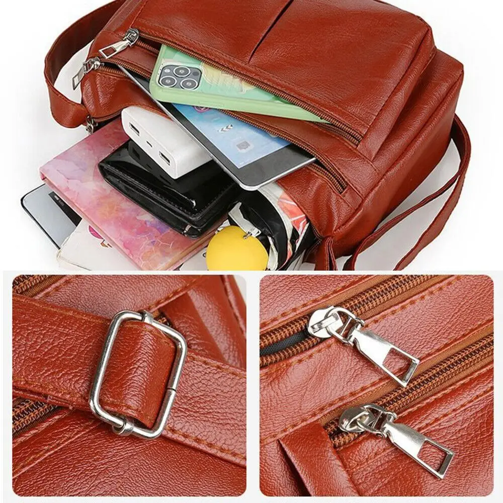 Versatile Womens Shoulder Bags Water Resistant Handbag 4 Color Faux Leathe Messenger Bag Fashionable Crossbody Bag