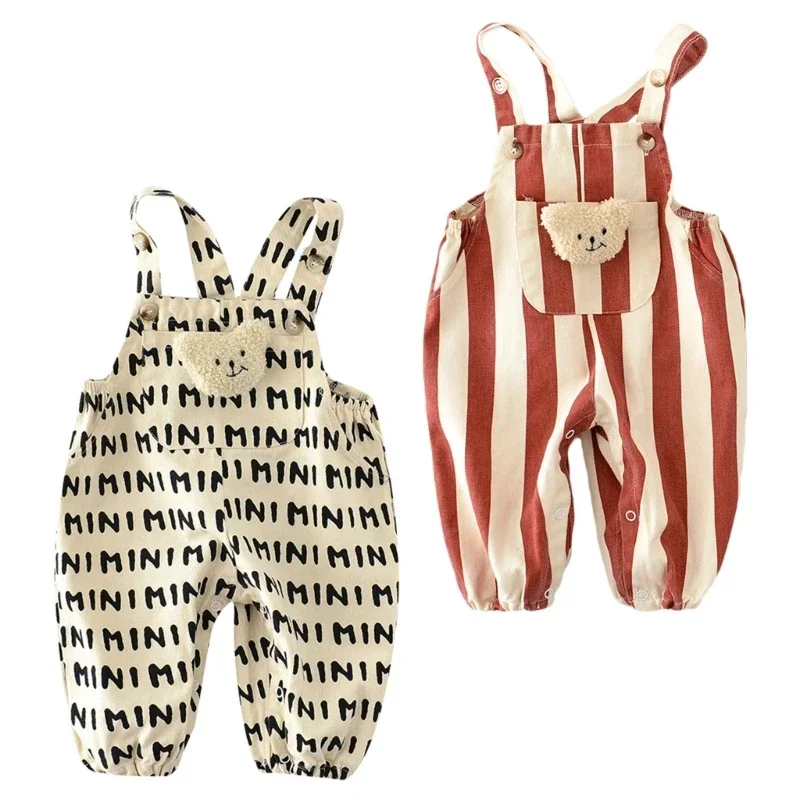 

Cotton Jumpsuits One-piece Baby Romper Summer Clothes Cosy Bodysuit Kid Strap Pant for 0-3Y Children Boys Girl Dropship