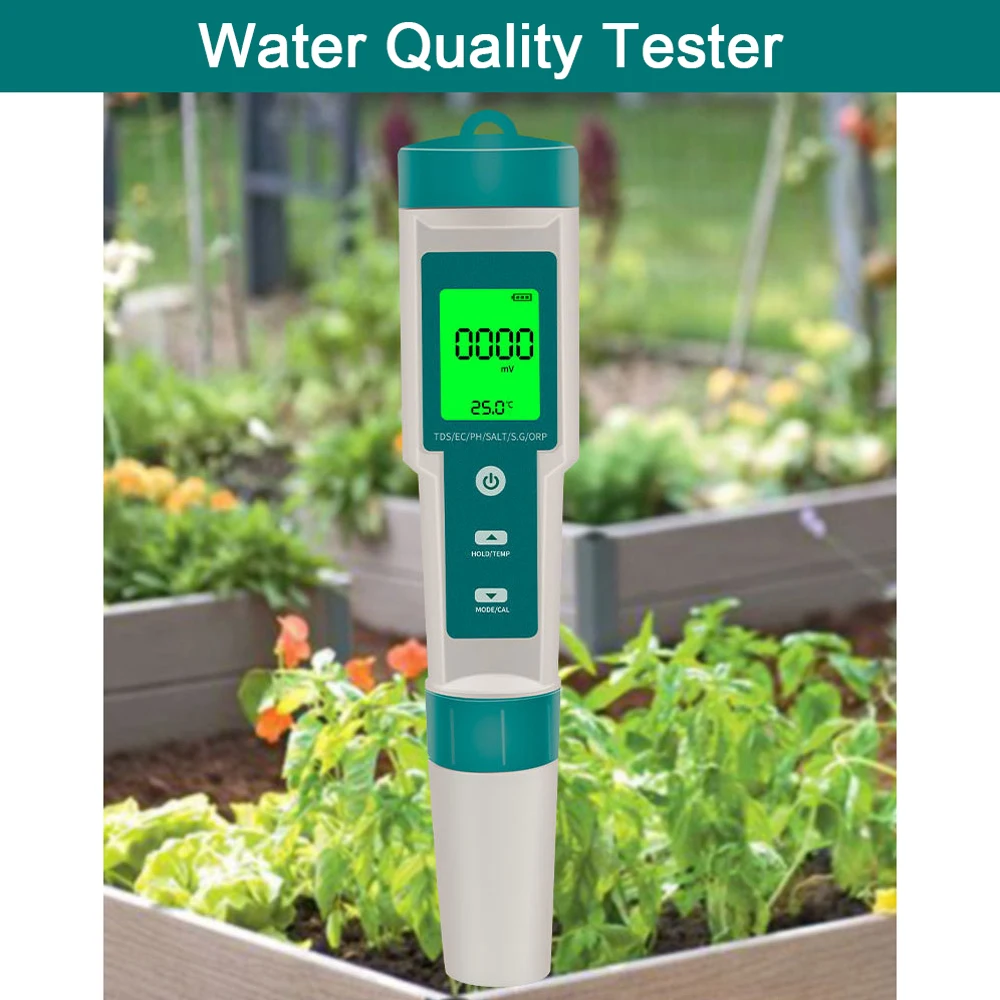 7in1 PH Meter Digital Water Quality Tester PH/TDS/EC/Salinity/ORP/S.G/Temperature Measuring Pen for Aquariums Monitor Quality Water,water tester,ph meter,water quality detector