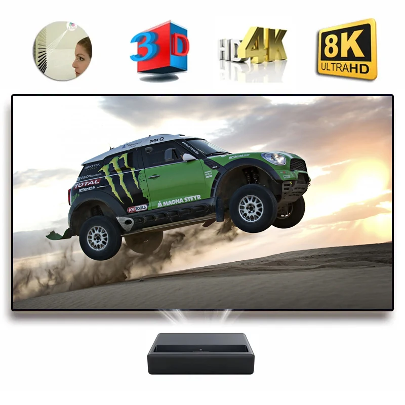 Projector screen projection screen 8K ALR CLR UST PET Crystal Ambient Light Rejecting Frame 60"-120" for Ultra Short Throw Projector