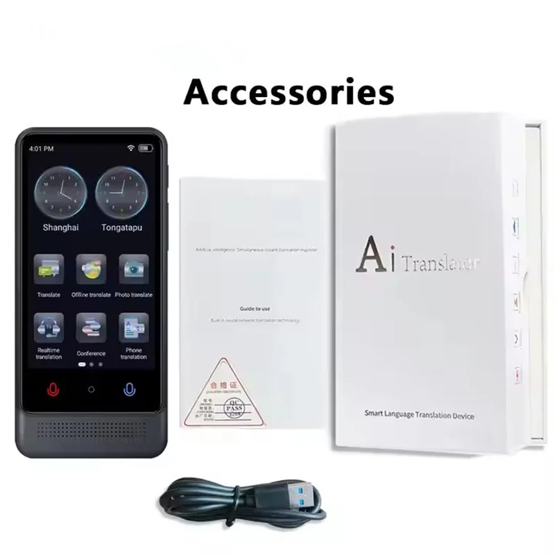 Portable Offline Cantonese M12 Translator 137 Languages Camera Text Voice Device Real-Time Smart Voice Photo Translation Machine