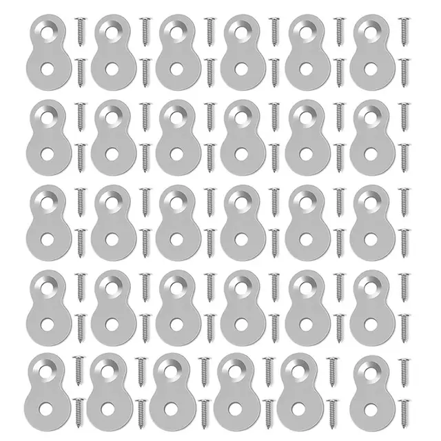 ชุดตัวยึดรูปเลข 8 แบบ Heavy Duty รุ่น AB33 - 30 ชิ้น พร้อมสกรู, ตัวเชื่อมต่อเหล็กสำหรับติดตั้งบนโต๊ะ, อุปกรณ์เสริมสำหรับติดตั้งบนพื้นผิวโต๊ะ 1