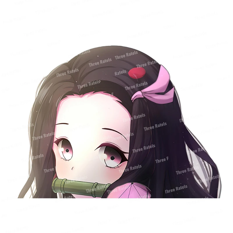 Tre Ratels Cdm50 Demon Slayer Nezuko Kamado Peeking Anime Vinyl Pvc Decal Per Parete Laptop Car Hood
