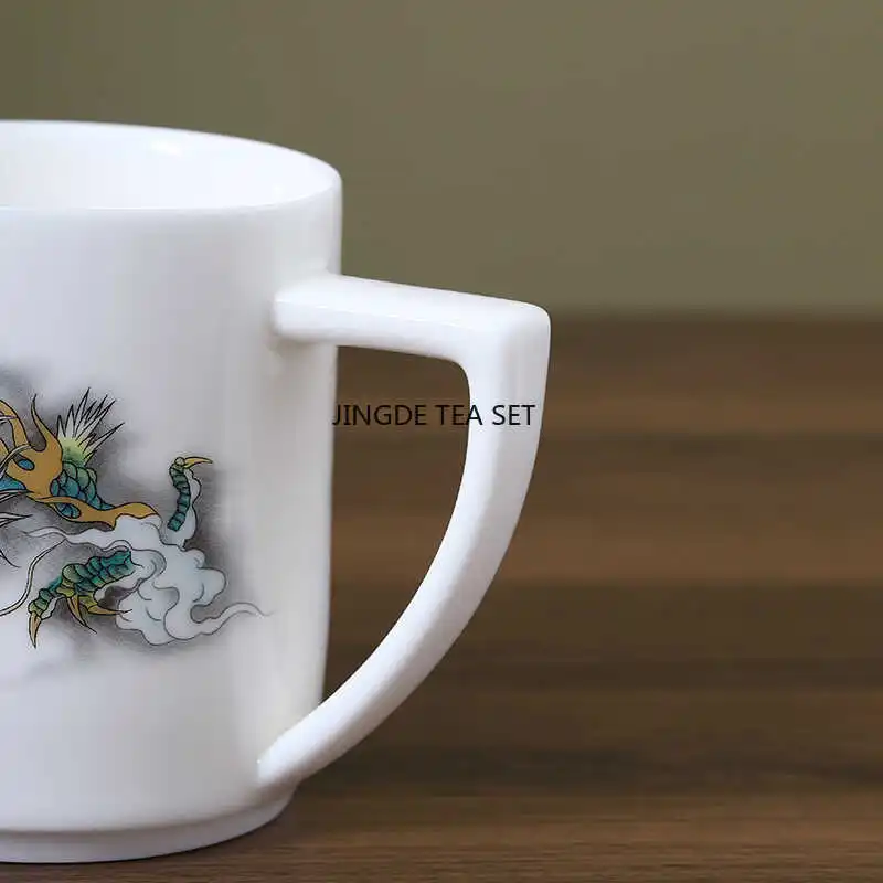 400ml Ceramic Household Filter Separation Cup with Lid Office Chinese Exquisite Tea Cup