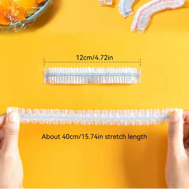 Sac de couverture alimentaire en plastique jetable, réutilisable, Transparent, Protection des aliments, emballage de congélation, Film alimentaire, organisateur de stockage de cuisine 4