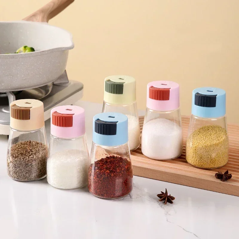 Salt and Pepper Shakers Precise Quantitative Push Type Measuring Dispenser
