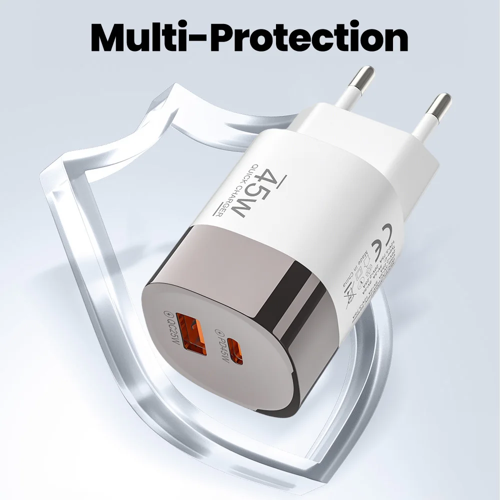 Caricatore USB 45W Ricarica Rapida Tipo C per iPhone 17 16 15 Samsung Galaxy S25 S24 Xiaomi Adattatore PD - Image 6