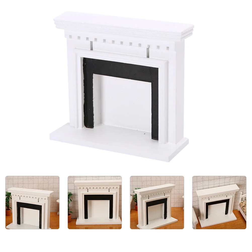 

American Fireplace Ornaments Miniature Dollhouse Wooden Furniture Decorative Cabinet