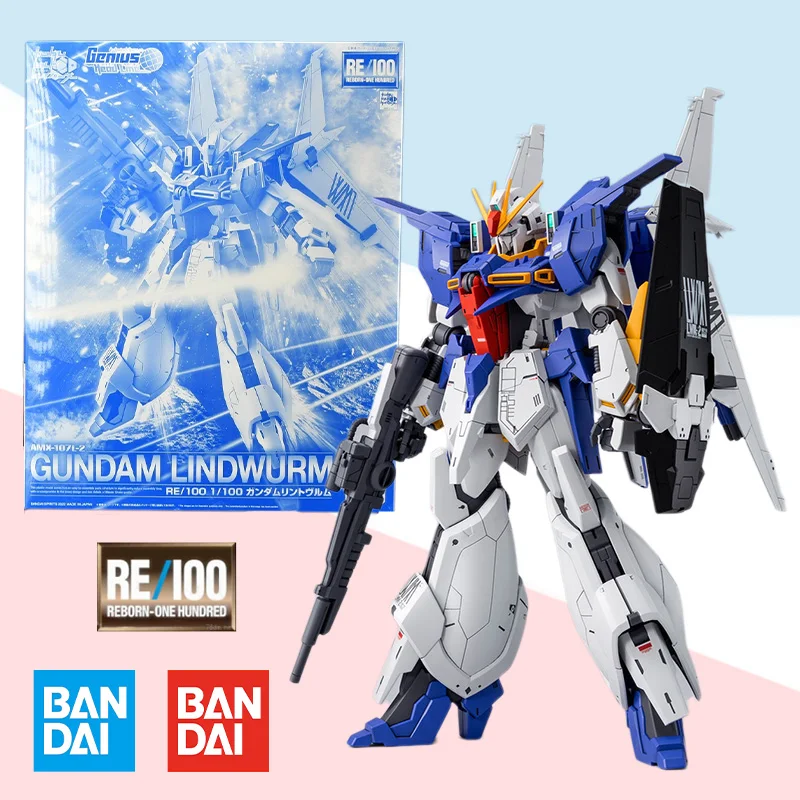 Bandai оригинальная коробка RE 1/100 мобильный костюм женский GUNDAM LINDWURM полный действия Аниме ПВХ модель комплект сборка игрушка подарок для детей