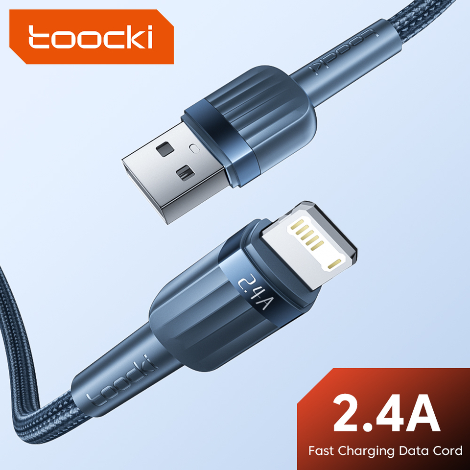 Toocki USB Cable for iPhone 13 14 12 Pro Max 2.4A Fast Charging iPhone Charge Cable for iPad iPhoneX XS XR 480 Mbps iP Data Cord