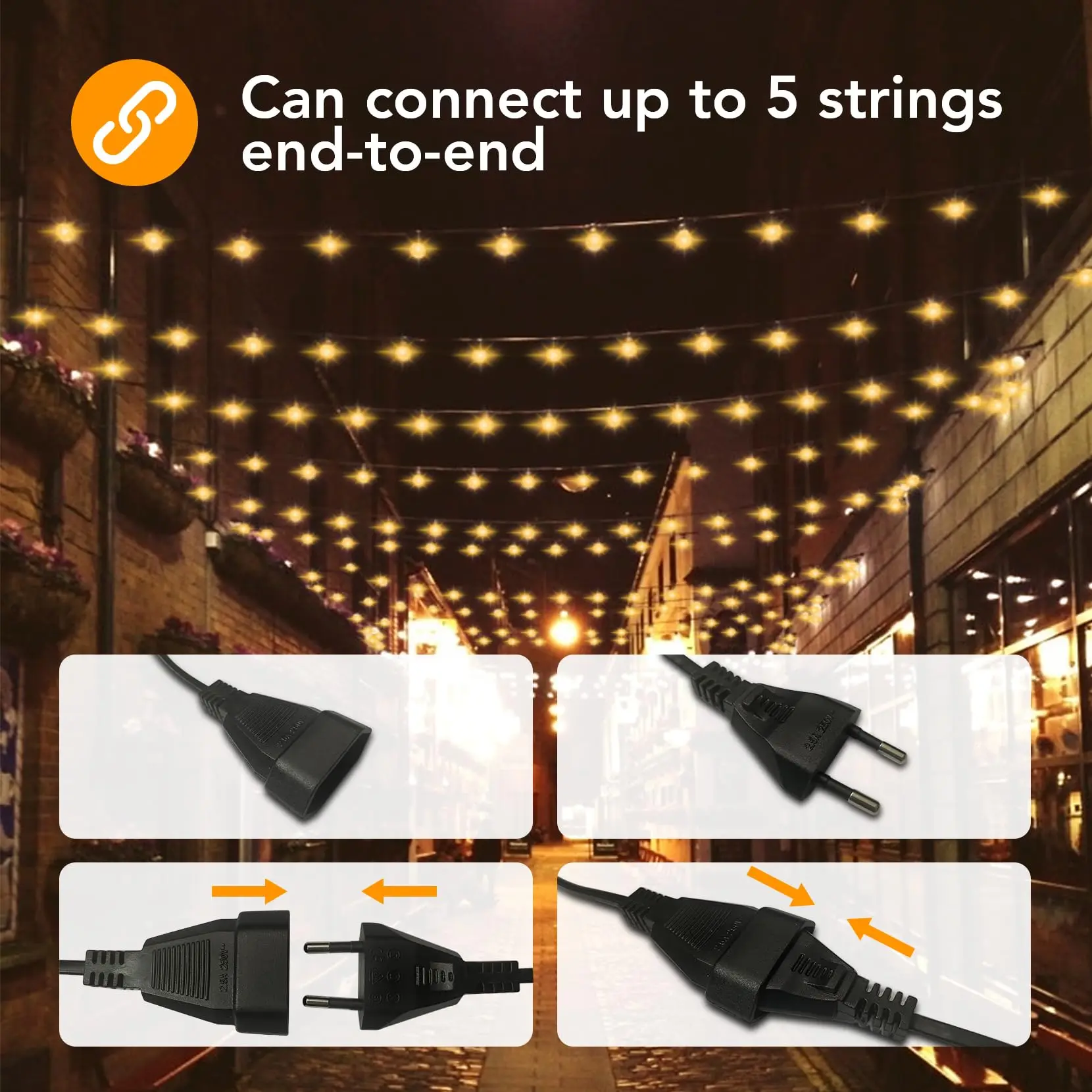 20m 50bulbs Garland G40 String Lights Glass Outdoor E12 Base IP44 Waterproof Dimmable Lights Christmas Wedding Decor