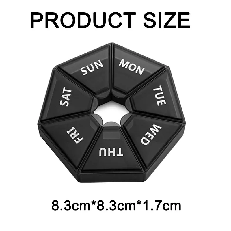 Compact Weekly Pill Organizer - 7-Day Medicine and Vitamin Storage Box