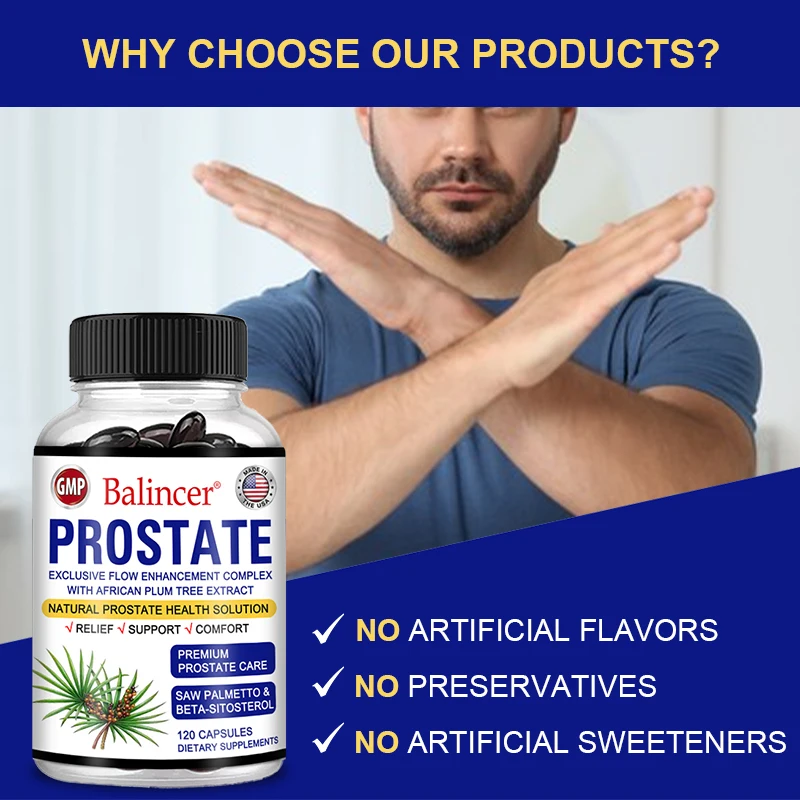 Saw Palmetto Beta-Sitosterol Capsules Helps Promote Prostate Health Frequent Urination Bladder and Urination Health saw palmetto supplement prostate urinary tract capsules